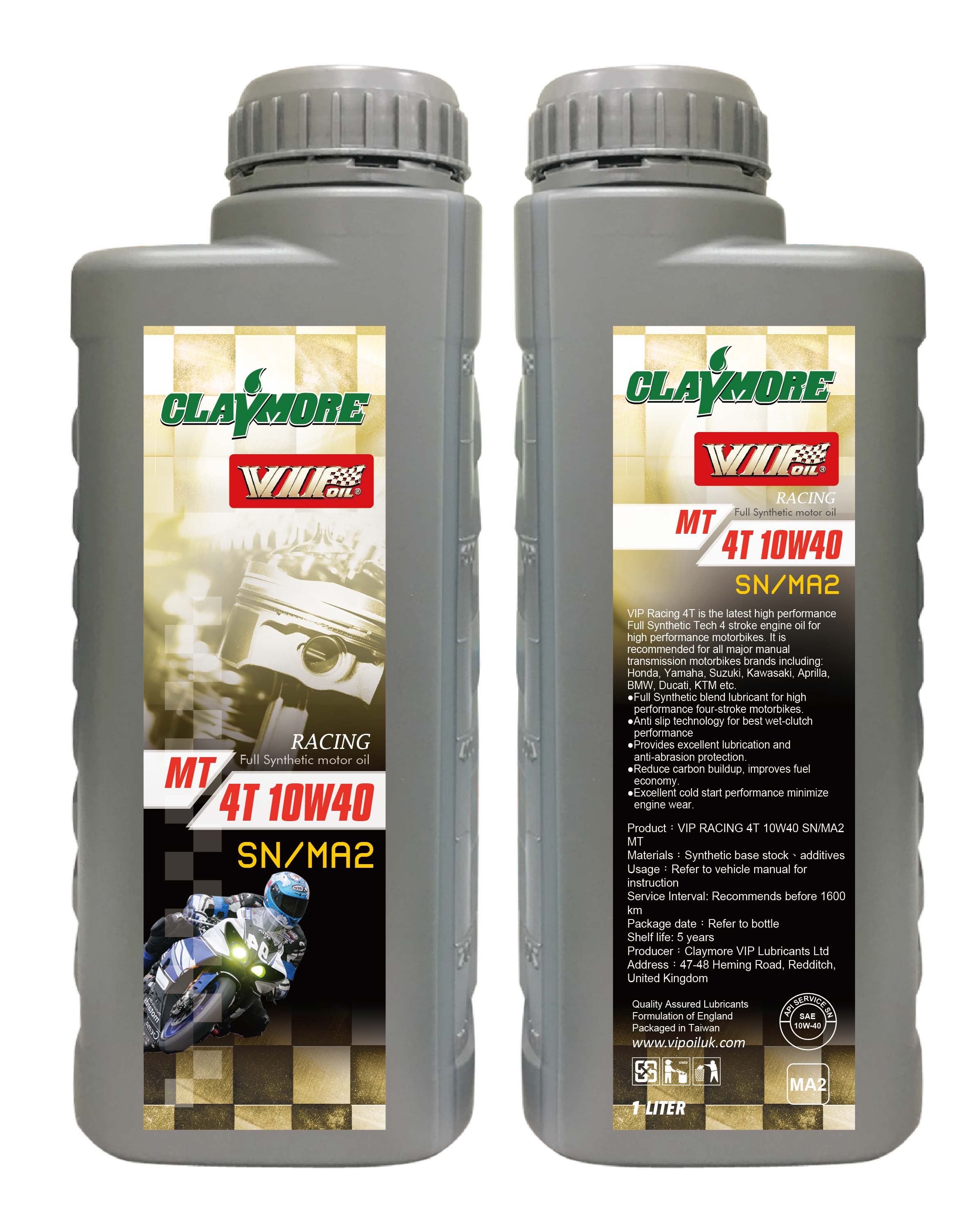 CLAYMORE VIP RACING 4T SAE 10W40 SN/MA2